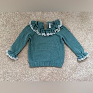 Janie and Jack Blue and White Crew Neck Sweater